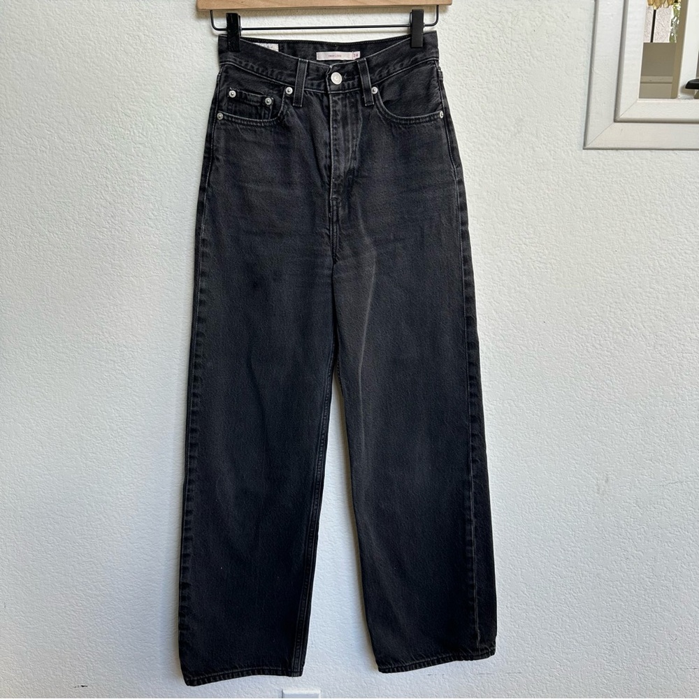 Levi's High-Rise Wide Leg Jeans in Washed Black